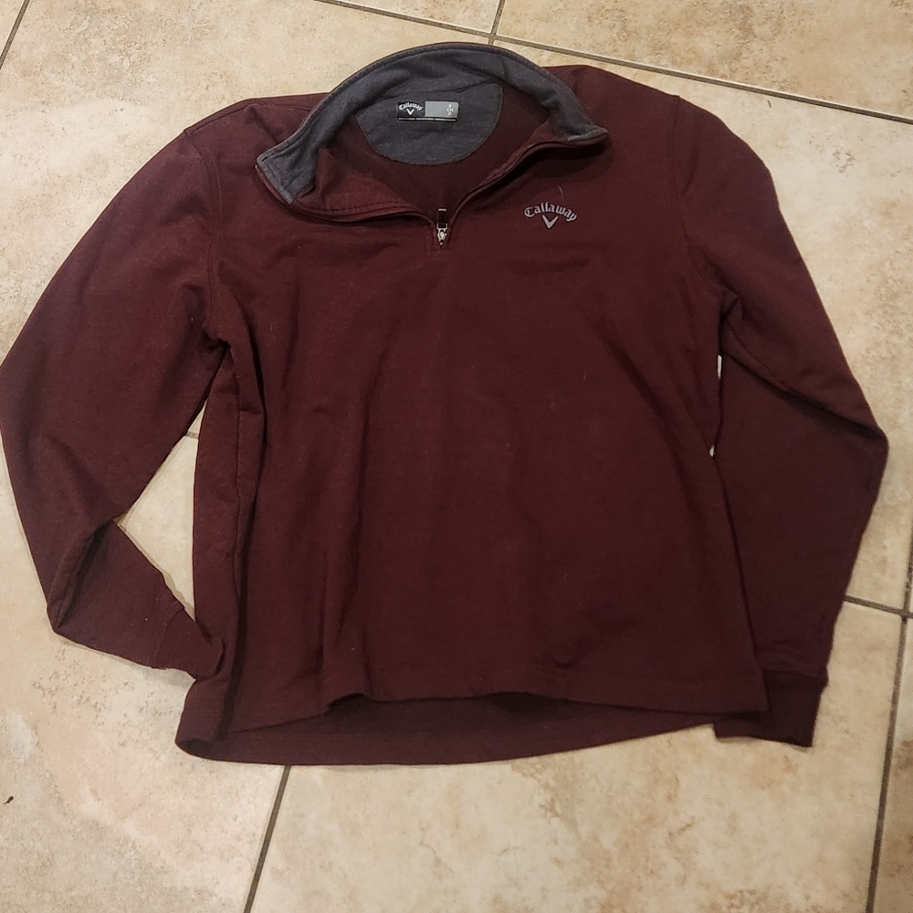 Men's size small burgundy Callaway 1/4 zip pullover